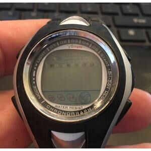 White Shark Chronograph Digital Watch, Black and Silver Poly, WR